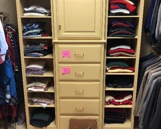 Men's clothing large/XL some new in package, suits, slacks, sweaters, shoes, belts