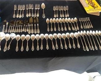 Grand Baroque Sterling Silver flatware, 91 pieces