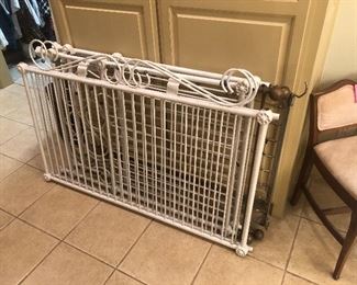 Antique wrought iron baby bed