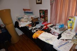 linens, rocking Santa,