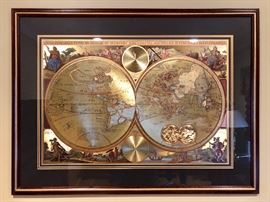 Framed & Foiled Blaeu Map of the World