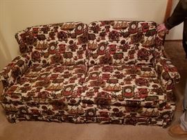 Printed loveseat pullout couch