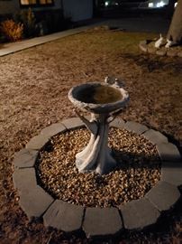 Birdbath - One of two - Other concrete yard art as well