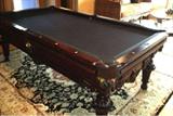 Beautiful Cherry Pool table with pull out drawer for pool cues!