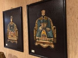 Carved Soapstone Gods on Wooden Background