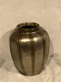 Large Silver Brass Vase