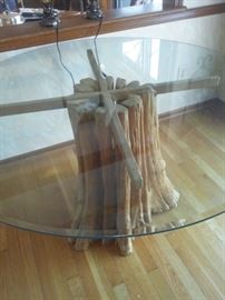 Beveled Glass Table Top on Saguro Cactus Base