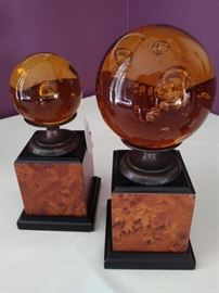 Glass Balls on Stands Decor