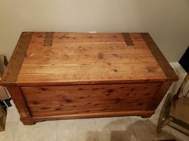 Brass Strapped Cedar Chest