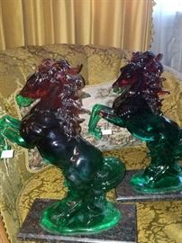Unusual colorful horses, great center pieces