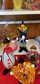 Fun and whimsical clown glass art