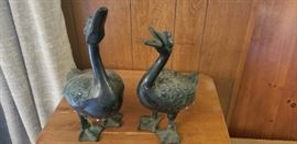 Very heavy and detailed metal duck pair