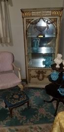 Antique French Provincial curio cabinet