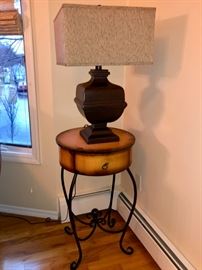 Pair of accent tables & lamps