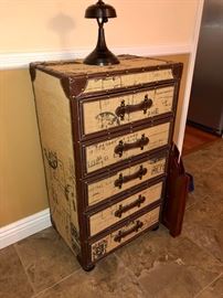 Leather edge accent chest