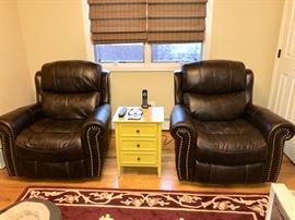 Pair of leather recliners