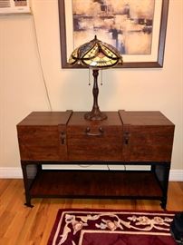 Console table opens for bar or storage