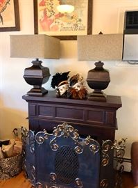 Electric fireplace & screen