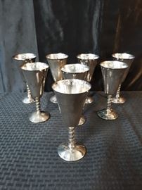 Ramas Spanish Silver Plate Wine Goblets
