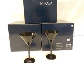 New Mikasa Black Martini Glasses  https://ctbids.com/#!/description/share/96649