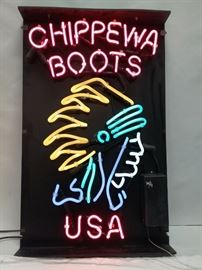 Chippewa Boots USA Neon Advertising Sign                  https://ctbids.com/#!/description/share/96711