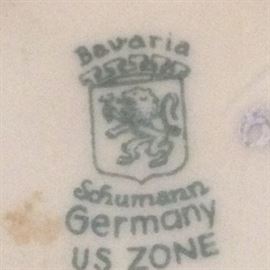 Bavarian china from Schumann, Germany - US Zone