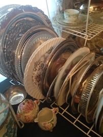 Assorted trays and plates