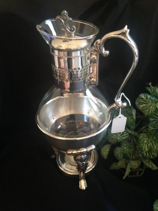 Silver plate coffee server and warmer