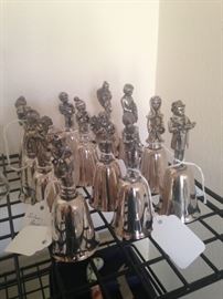 Collection of silver plate bells