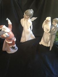 Lladro Santa, angel, and bride & groom