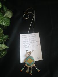 Double sided pendant (micro inlay moon & stars) signed by David R. Freeman Jr.