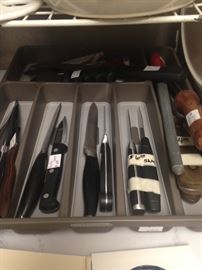 Variety of kitchen knives