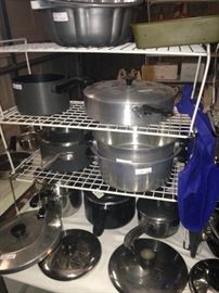 Large assortment of pots and pans