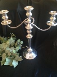 One of two stunning sterling candelabras