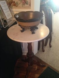 Marble top plant stand