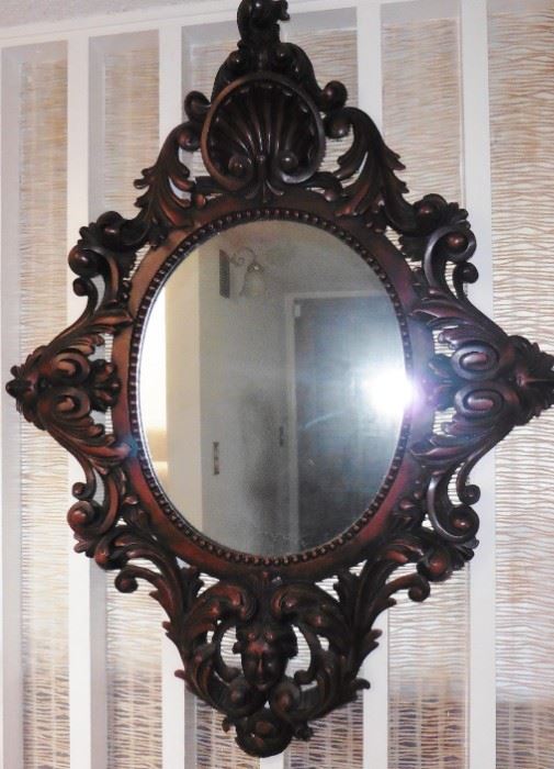 Italian carved wood framed mirror