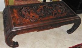 Carved George Zee low table. Hong Kong