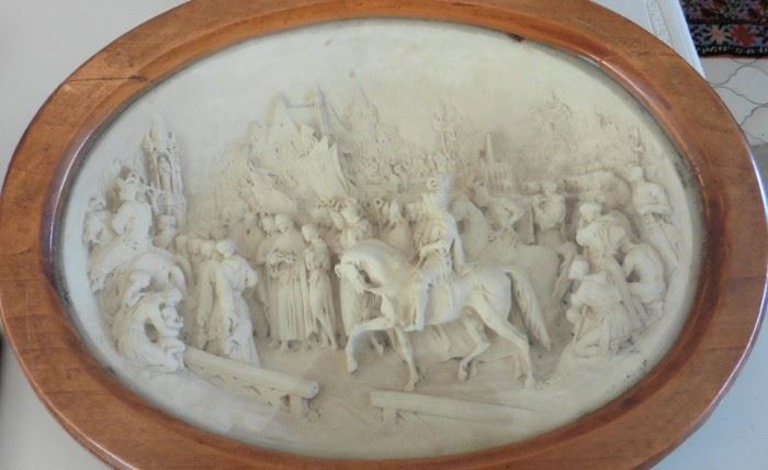 Carved Meerschaum "Crusades" plaque