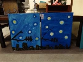 Lot of 2 Matching Handmade Artworks