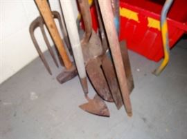 lot of long handled tools