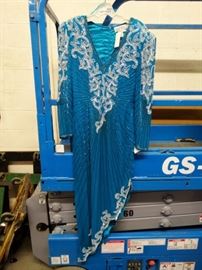 silk blue dress by A.J. Bari Retail $500