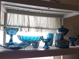 blue carnival glass