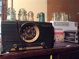 old radio and insulators