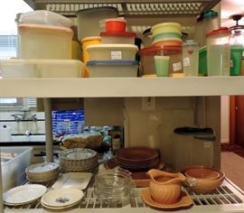 VINTAGE TUPPERWARE, GLASS, CHINA AND FRANSISCAN CHINA 