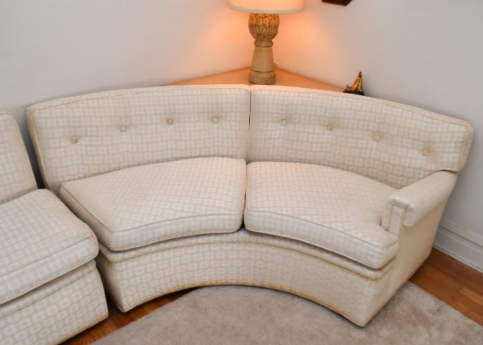 Vintage Custom Curved Sectional Sofa by Barnitz Studios, Evanston (2 pieces)