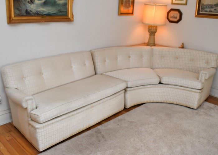 Vintage Custom Curved Sectional Sofa by Barnitz Studios, Evanston (2 pieces)