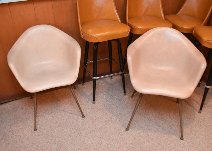 Mid Century Modern Herman Miller / Eames Shell Armchairs Chairs (2)