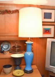 Chinese Style Table Lamp, Vintage Pottery