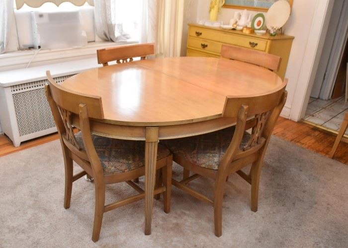 Vintage Dining Table with 6 Chairs (1 extra leaf included, not shown)