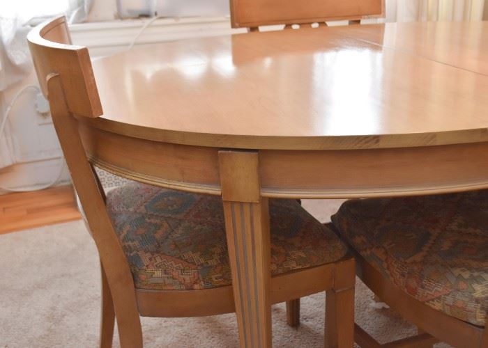 Vintage Dining Table with 6 Chairs (1 extra leaf included, not shown)